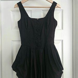 Iconic All Saints Beaujolais Steampunk Parachute Black Dress 100% Cotton